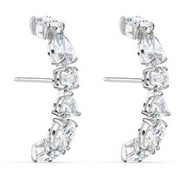 Swarovski Tennis Deluxe White Rhodium Plated Mixed Cuff Earrings 5563322