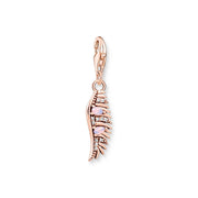 Thomas Sabo Charm Club Rose Gold Plated Sterling Silver Phoenix Feather Pink Stones Charm, 1906-323-9.