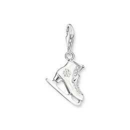Thomas Sabo Charm Club Sterling Silver Ice Skate White Stones Charm, 1907-041-14.
