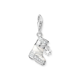 Thomas Sabo Charm Club Sterling Silver Snowshoe White Stones Charm, 1904-041-14.