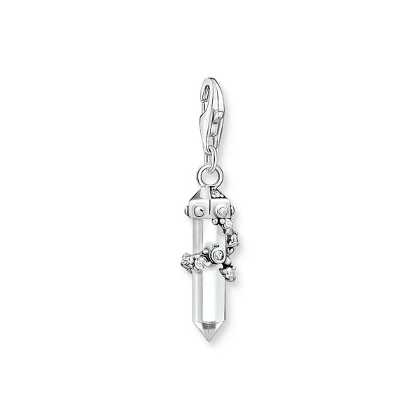 Thomas Sabo Charm Club Sterling Silver Milky Quartz White Stones Charm, 1908-690-14.