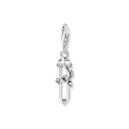 Thomas Sabo Charm Club Sterling Silver Milky Quartz White Stones Charm, 1908-690-14.