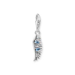 Thomas Sabo Charm Club Sterling Silver Phoenix Feather Blue Stones Charm, 1905-644-1.