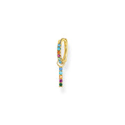 Thomas Sabo Charm Club Yellow Gold Plated Sterling Silver Colourful Pendant Hoop Earring, CR703-488-7.