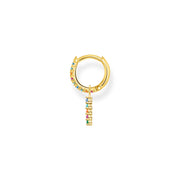 Thomas Sabo Charm Club Yellow Gold Plated Sterling Silver Colourful Pendant Hoop Earring, CR703-488-7_2.