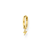 Thomas Sabo Charm Club Yellow Gold Plated Sterling Silver Flash Pendant Hoop Earring, CR705-414-14.