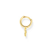 Thomas Sabo Charm Club Yellow Gold Plated Sterling Silver Key Pendant Hoop Earring, CR701-414-14_2.