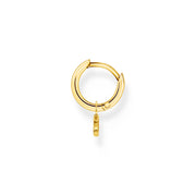 Thomas Sabo Charm Club Gold Plated Sterling Silver Moon Pendant Hoop Earring, CR708-414-14_2.