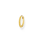 Thomas Sabo Charm Club Gold Plated Sterling Silver Rope Single Hoop Earring, CR694-413-39.