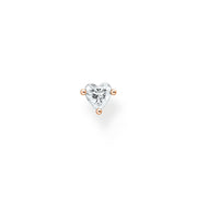 Thomas Sabo Charm Club Rose Gold Plated Sterling Silver Heart Ear Studs, H2234-416-14.