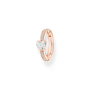 Thomas Sabo Charm Club Rose Gold Plated Sterling Silver Heart Hoop Earring, CR692-416-14.