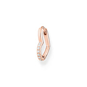 Thomas Sabo Charm Club Rose Gold Plated Sterling Silver Heart Hoop Earring, CR693-416-14.