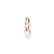 Thomas Sabo Charm Club Rose Gold Plated Sterling Silver Heart Hoop Earring, CR696-415-40.