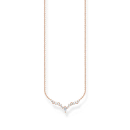 Thomas Sabo Charm Club Rose Gold Sterling Silver Ice Crystals Necklace, KE2172-416-14-L45V.