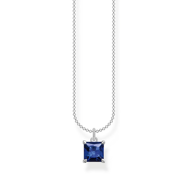 Thomas Sabo Charm Club Sterling Silver Blue Stone Necklace, KE2156-699-32-L45V.