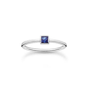 Thomas Sabo Charm Club Sterling Silver Blue Stone Ring, TR2395-699-32