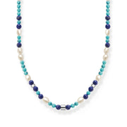 Thomas Sabo Charm Club Sterling Silver Blue Stones And Pearls Necklace, KE2162-775-7-L45V.