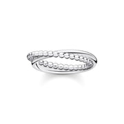 Thomas Sabo Charm Club Sterling Silver Double Dots Ring, TR2321-001-21-48.
