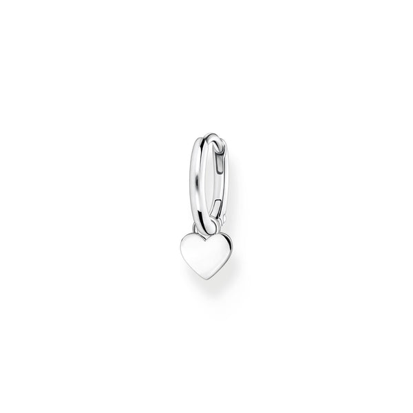 Thomas Sabo Charm Club Sterling Silver Heart Pendant Single Hoop Earring, CR696-001-21.
