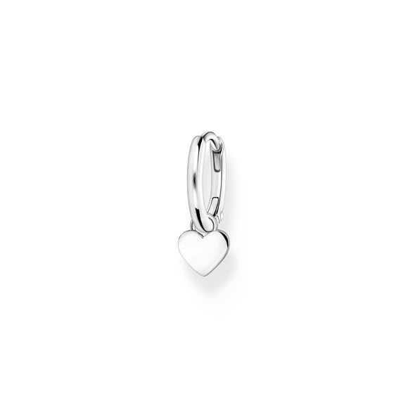 Thomas Sabo Charm Club Sterling Silver Heart Pendant Single Hoop Earring, CR696-001-21.