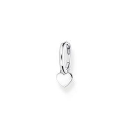 Thomas Sabo Charm Club Sterling Silver Heart Pendant Single Hoop Earring, CR696-001-21.