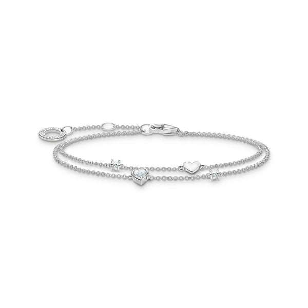 Thomas Sabo Charm Club Sterling Silver Hearts Bracelet, A2057-051-14-L19V.