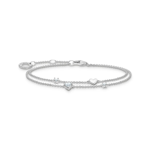 Thomas Sabo Charm Club Sterling Silver Hearts Bracelet, A2057-051-14-L19V.