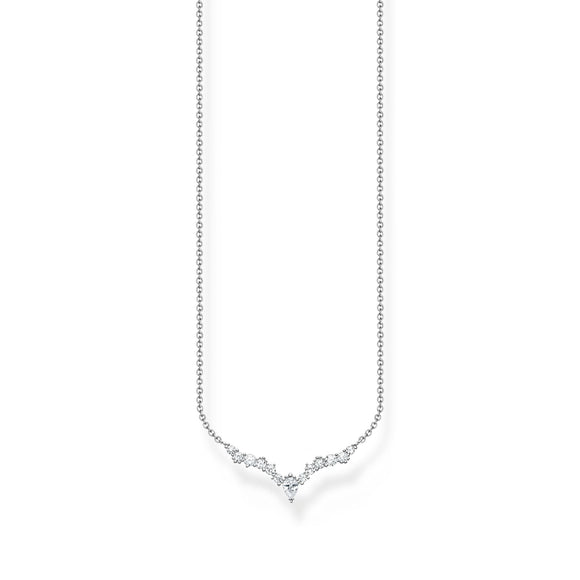 Thomas Sabo Charm Club Sterling Silver Ice Crystals Necklace, KE2172-051-14-L45V.