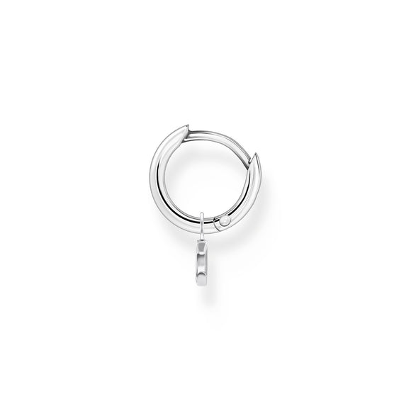 Thomas Sabo Charm Club Sterling Silver Moon Pendant Hoop Earring, CR708-051-14_2.