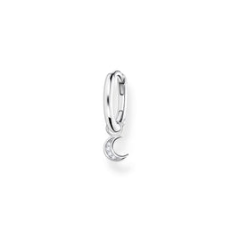 Thomas Sabo Charm Club Sterling Silver Moon Pendant Hoop Earring, CR708-051-14.
