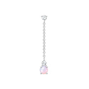 Thomas Sabo Charm Club Sterling Silver Opal Coloured Pink Stone Single Drop Earring, H2180-166-7.