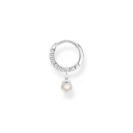Thomas Sabo Charm Club Sterling Silver Pearl Pendant Hoop Earring, CR702-167-14_2.