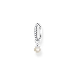 Thomas Sabo Charm Club Sterling Silver Pearl Pendant Hoop Earring, CR702-167-14.
