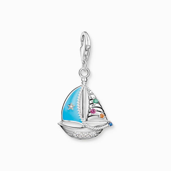 Thomas Sabo Charm Club Sterling Silver Sailboat Charm, 1927-340-7.