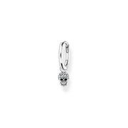 Thomas Sabo Charm Club Sterling Silver Skull Pendant Hoop Earring, CR706-643-14.