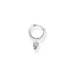 Thomas Sabo Charm Club Sterling Silver Skull Pendant Hoop Earring, CR706-643-14_2.