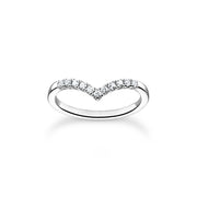 Thomas Sabo Charm Club Sterling Silver V-Shape Ring, TR2394-051-14
