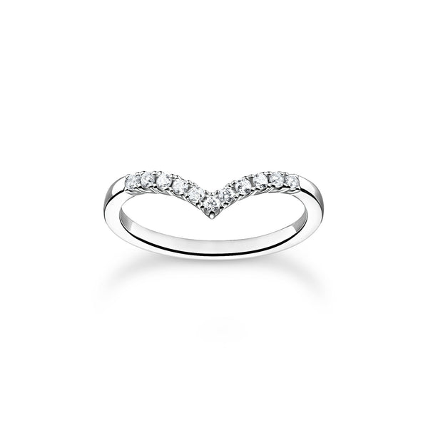 Thomas Sabo Charm Club Sterling Silver V-Shape Ring, TR2394-051-14
