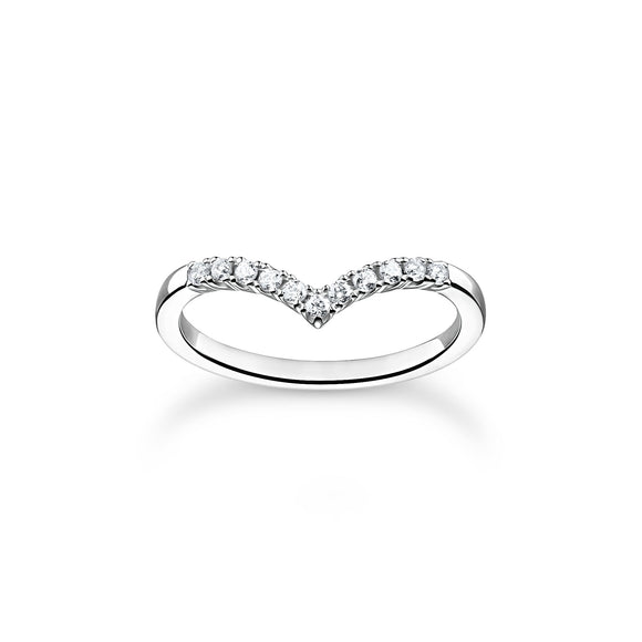 Thomas Sabo Charm Club Sterling Silver V-Shape Ring, TR2394-051-14