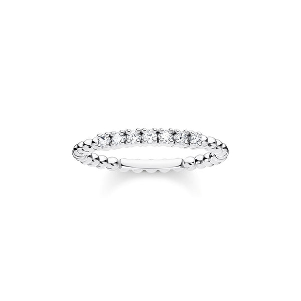 Thomas Sabo Charm Club Sterling Silver White CZ Dots Ring, TR2323-051-14-48.