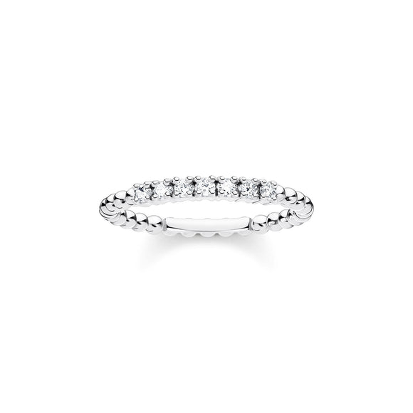 Thomas Sabo Charm Club Sterling Silver White CZ Dots Ring, TR2323-051-14-48.