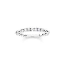 Thomas Sabo Charm Club Sterling Silver White CZ Dots Ring, TR2323-051-14-48.