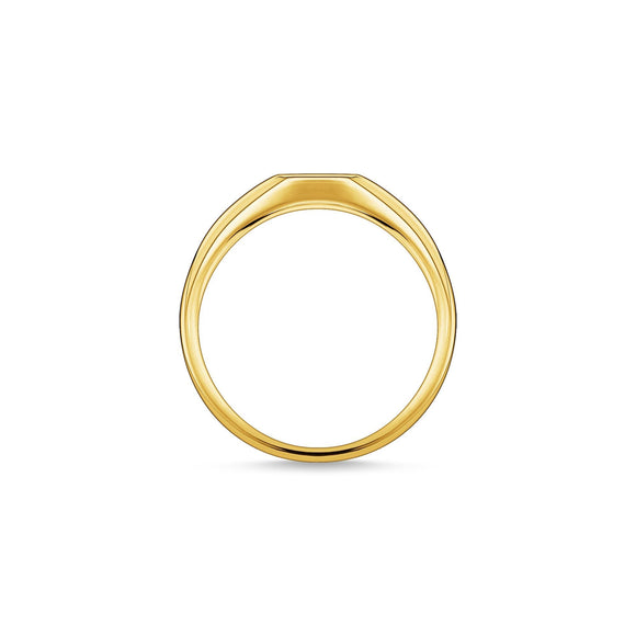 Thomas Sabo Charm Club Sterling Silver Yellow Gold Plated CZ Star Engraved Ring, TR2314-414-14-48_2.