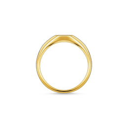 Thomas Sabo Charm Club Sterling Silver Yellow Gold Plated CZ Star Engraved Ring, TR2314-414-14-48_2.