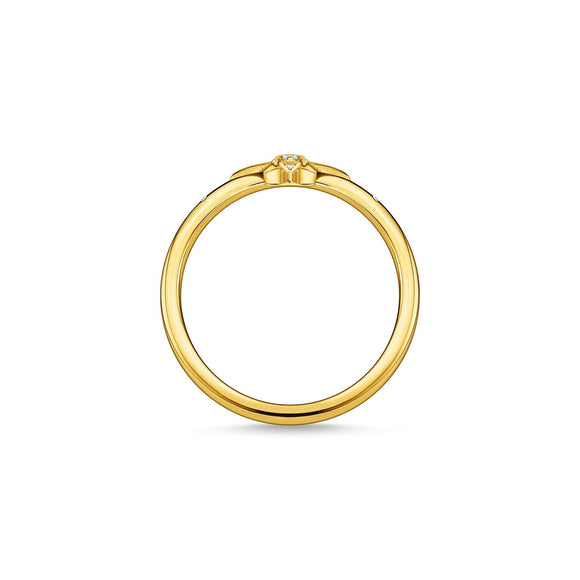 Thomas Sabo Charm Club Sterling Silver Yellow Gold Plated CZ Star Ring, TR2317-414-14-48_2.