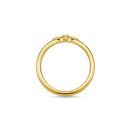 Thomas Sabo Charm Club Sterling Silver Yellow Gold Plated CZ Star Ring, TR2317-414-14-48_2.
