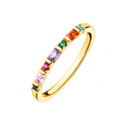 Thomas Sabo Charm Club Yellow Gold Plated Colourful Stones Ring TR2348-488-7
