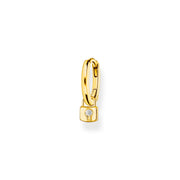 Thomas Sabo Charm Club Yellow Gold Plated Sterling Silver Padlock Hoop Earring, CR700-414-14.