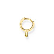 Thomas Sabo Charm Club Yellow Gold Plated Sterling Silver Padlock Hoop Earring, CR700-414-14_2.