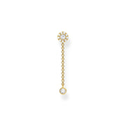 Thomas Sabo Charm Club Yellow Gold Plated Sterling Silver Pendant Stone Long Earring, H2237-414-14.
